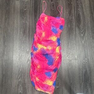 Bar III Multicolor Tie-Dye Dress
